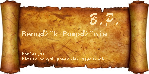 Benyák Pompónia névjegykártya